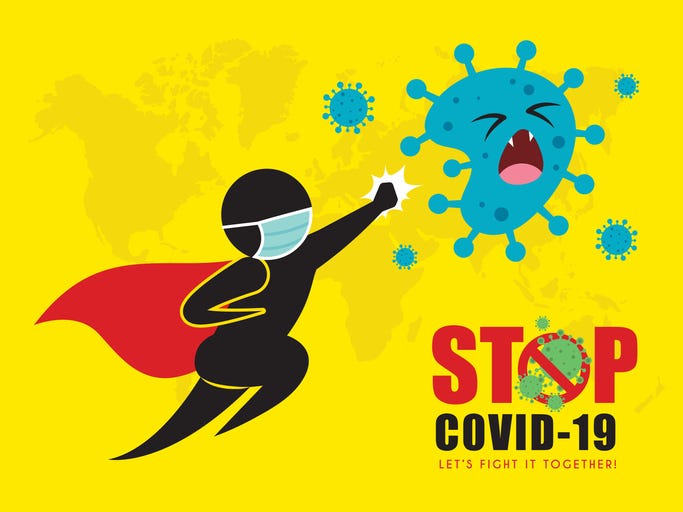 Super Hero Masked To Stop COVID-19