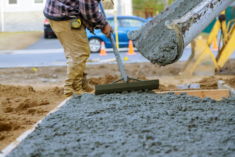 Man working on concrete