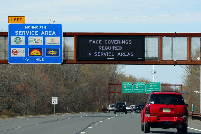 A general view of the overhead sign on the Garden State Parkway