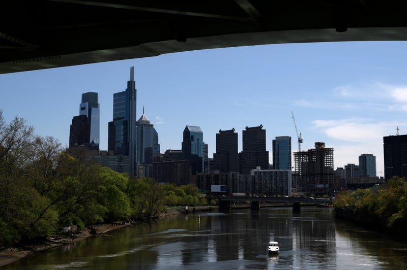 A boat on the Schuylkill River, April 28, 2020. 