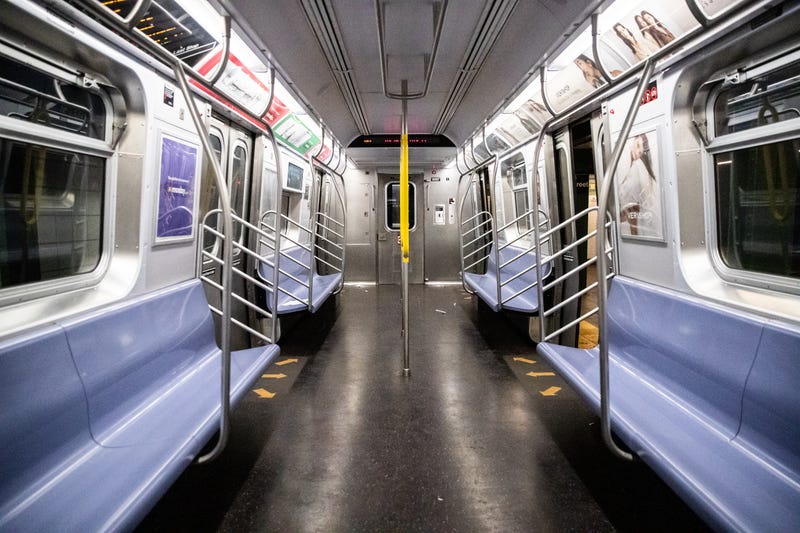 A contemporary subway car with seating similar to the new batch.
