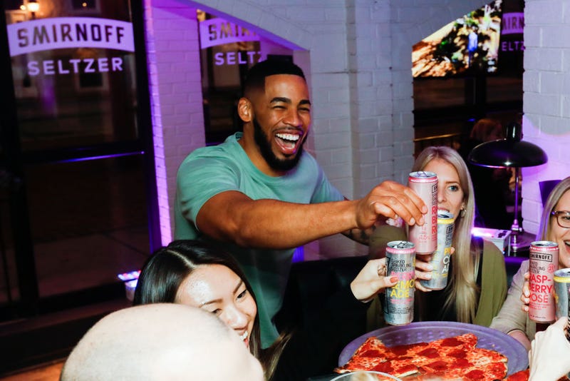 Mike Johnson and fans toast to the end of an amazing Bachelor season with Smirnoff Seltzer Rosés, which are “The Official Hard Seltzer of The Bachelor” on March 10, 2020 in Chicago, Illinois. (Photo by Jeff Schear/Getty Images for Smirnoff)
