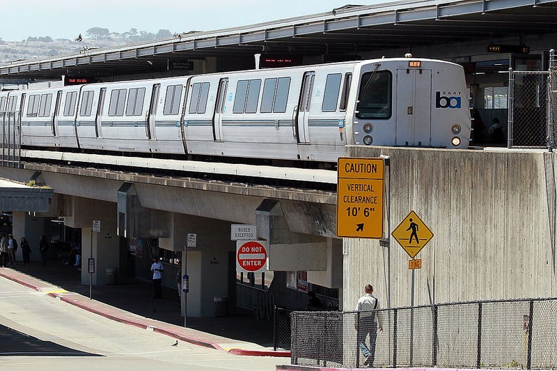 A Bay Area Rapid Transit (BART) train arrives at the Daly City station on August 15, 2011 in Daly City, California.