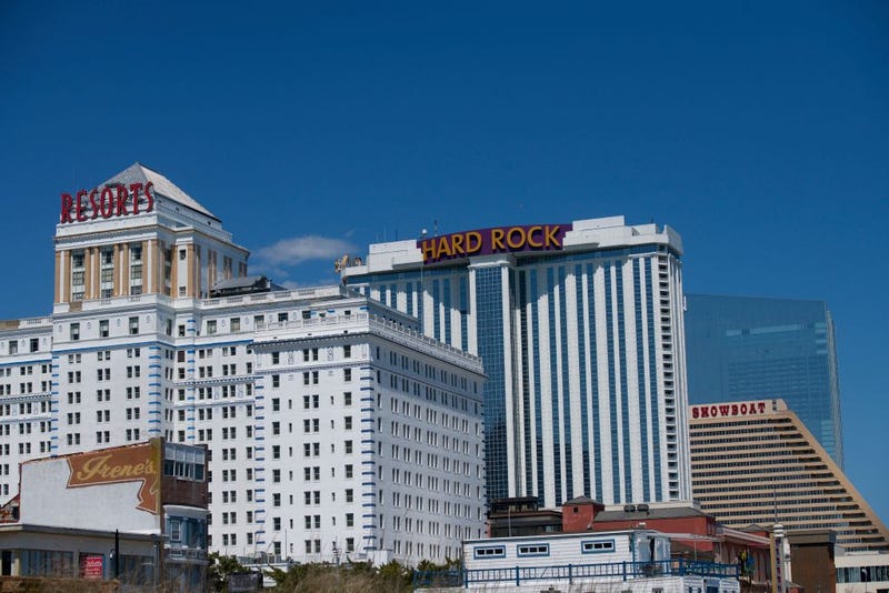 A general view of Resorts, Hard Rock, Showboat, and Ocean Casino on May 7, 2020 in Atlantic City, NJ.