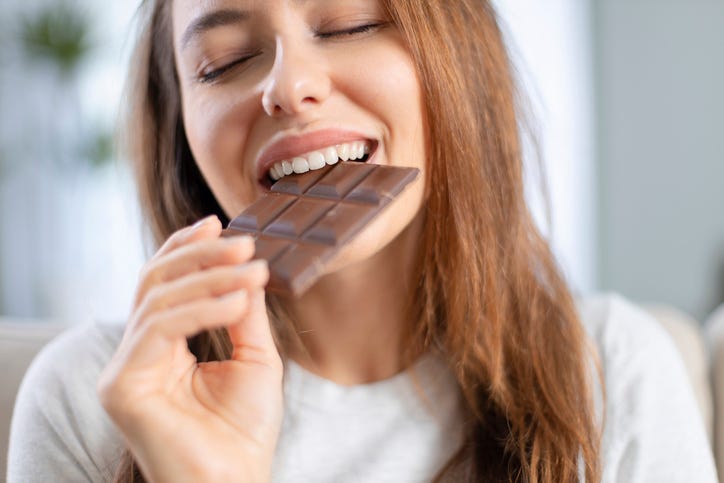Eating A Chocolate Bar