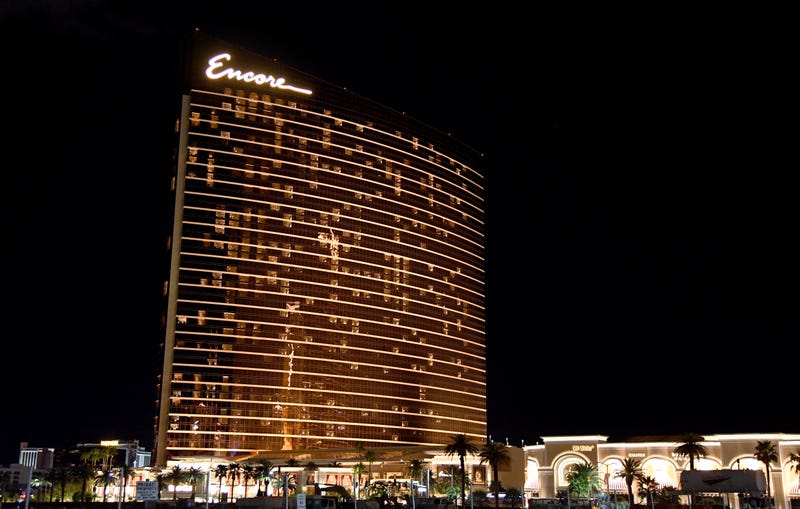 An exterior view shows Encore Las Vegas as the coronavirus continues to spread across the United States on March 14, 2020 in Las Vegas, Nevada