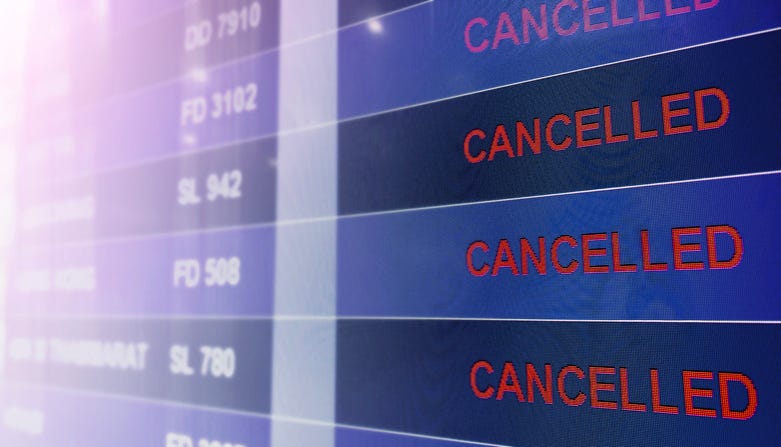 Canceled flights.