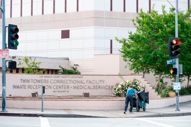 Outside view of the Twin Towers Correctional Facility, amid the Covid 19 pandemic, May 12, 2020, in Los Angeles, California. 