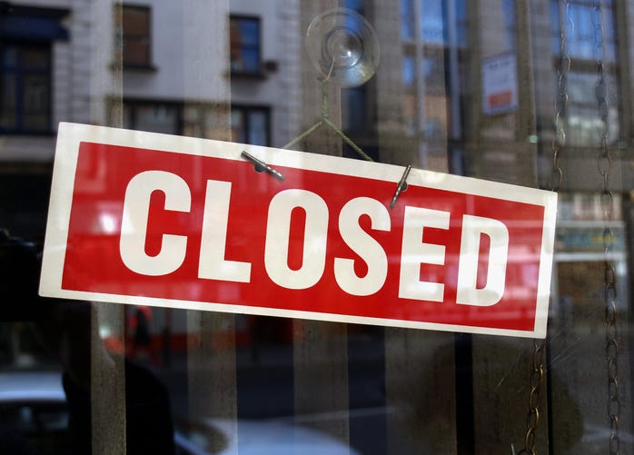 Closed sign. 
