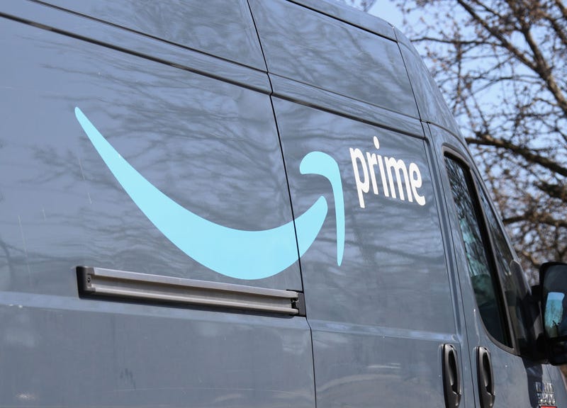 An image of an Amazon delivery truck as photographed on March 18, 2020 in Plainview, New York.