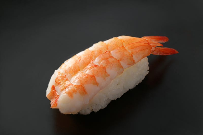 Ebi nigiri stock photo. 