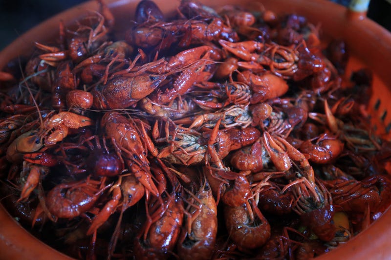 tray of crawfish
