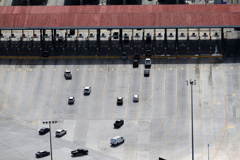 Motorists cross into Mexico from the United States through El Chaparral Point of Entry during the coronavirus (COVID-19) pandemic on March 20, 2020 in San Diego, California. California and Mexico signed a memorandum of understanding Monday to open a new port of entry at the U.S-Mexico border in Otay Mesa by late 2024. (Photo by Sean M. Haffey/Getty Images)