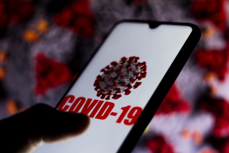 COVID-19 alert on cellphone