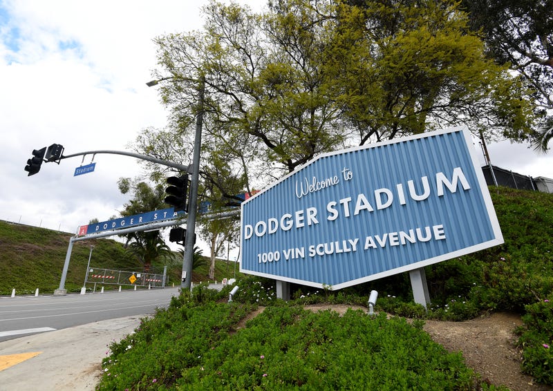  Exterior pictures on the eve of Major League Baseball's opening day which has been postponed due to COVID-19 at Dodger Stadium on March 25, 2020 in Los Angeles, California, United States. 