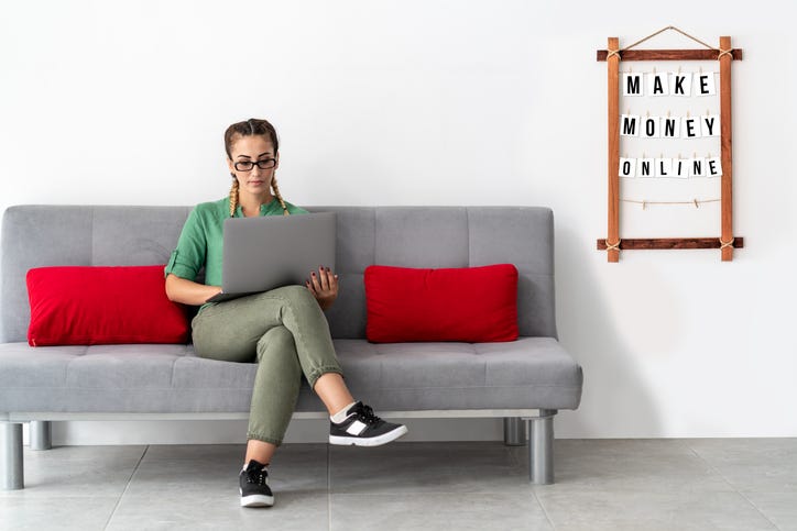 Young Woman Working At Home