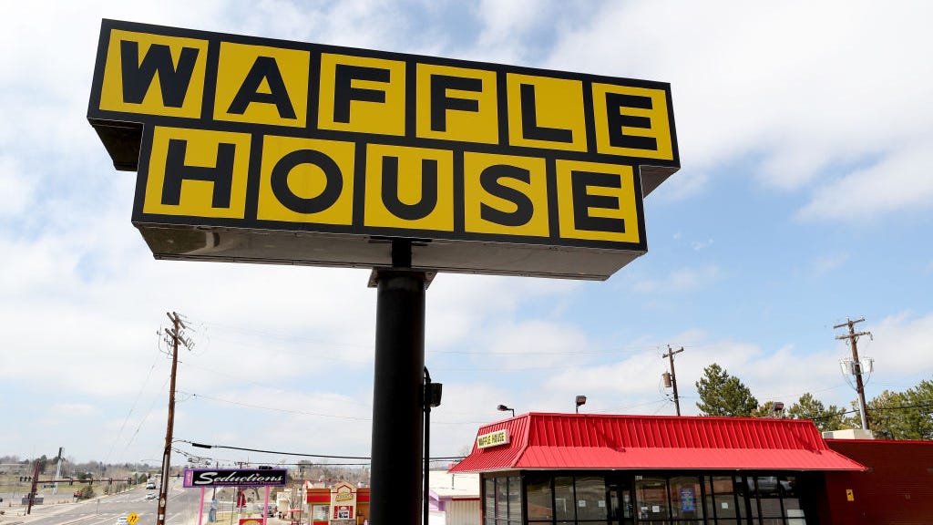 Man documents his overnight stay at Waffle House after losing bet: ‘Full of waffles but devoid of life’