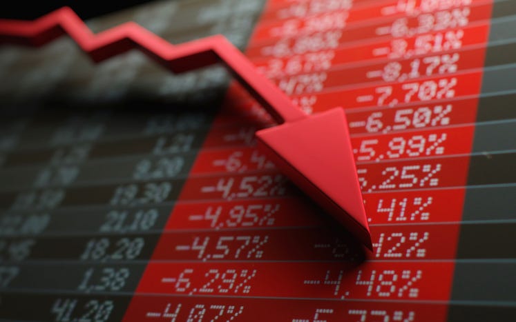 Graphic depicting a stock market crash. 