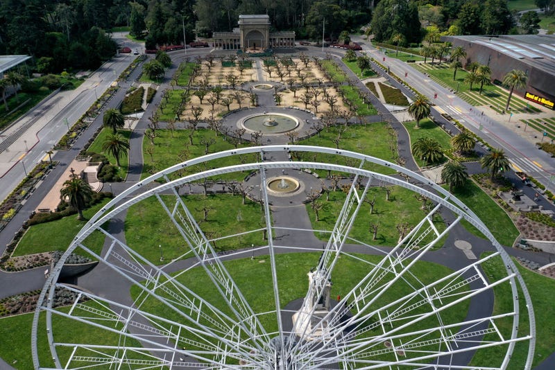 The massive, 150-foot-tall SkyStar Ferris wheel at Golden Gate Park.