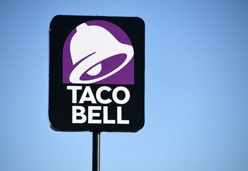 An exterior view shows a sign at a Taco Bell restaurant on March 30, 2020 in Las Vegas, Nevada. Taco Bell Corp.