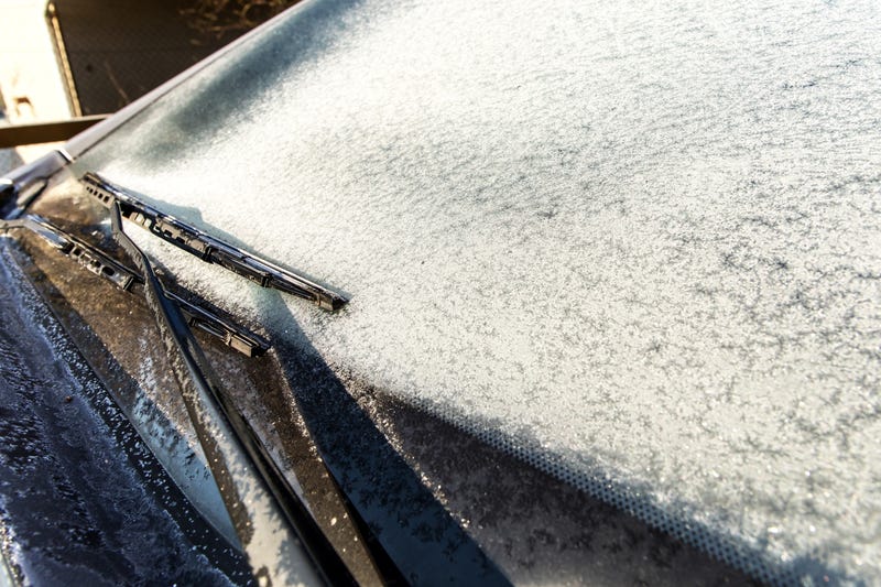 Light snow on car