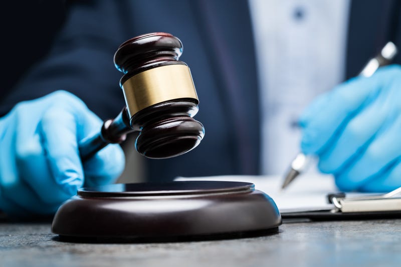 Judge in court amid COVID-19 pandemic
