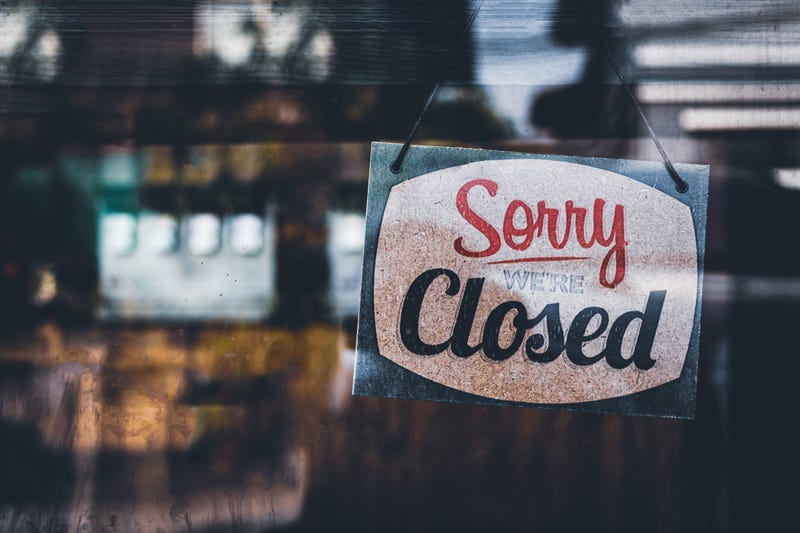 Sorry we're closed sign