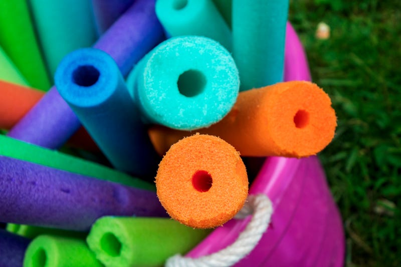 family finds rattlesnakes hiding in a pool noodle