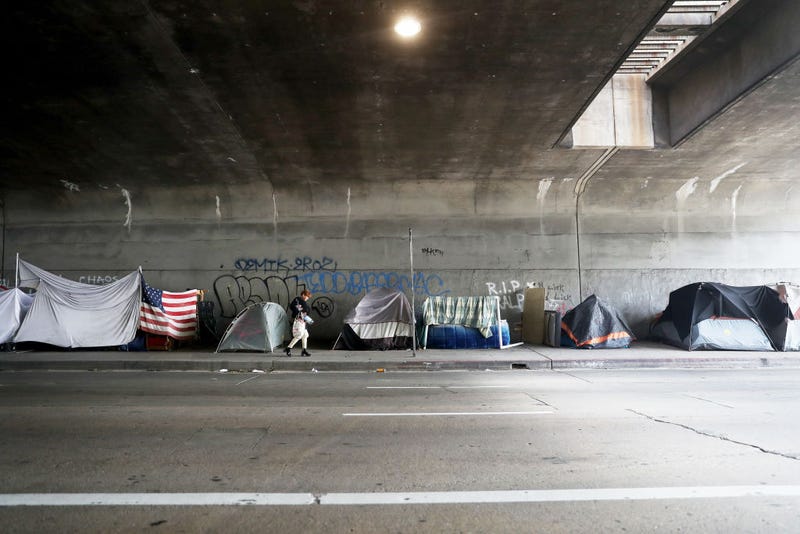 Los Angeles homeless encampment.