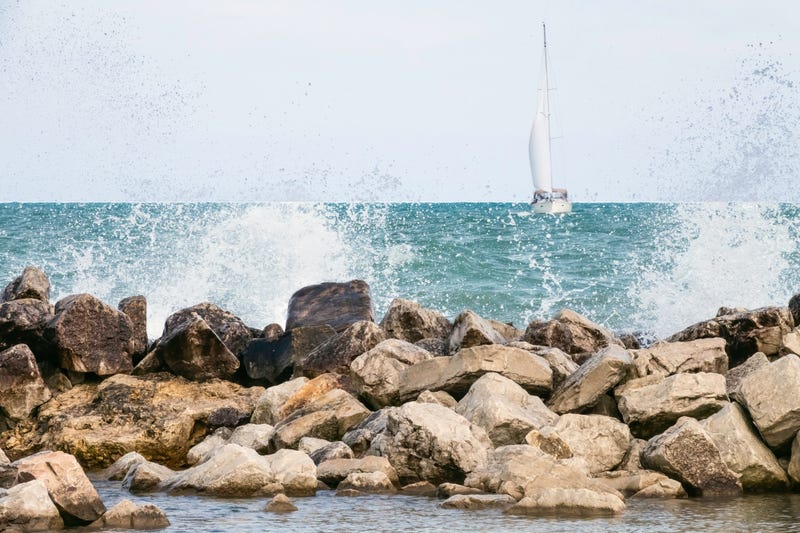 Rough waters on Lake Michigan