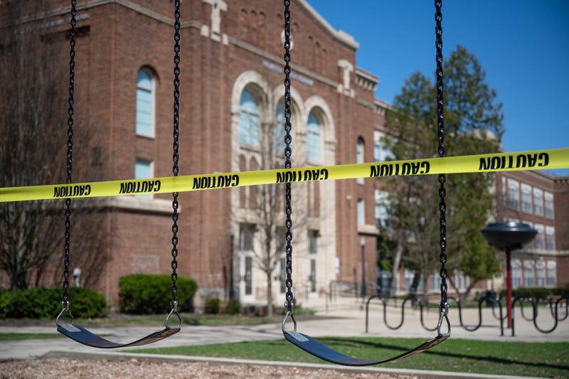 caution tape outside school