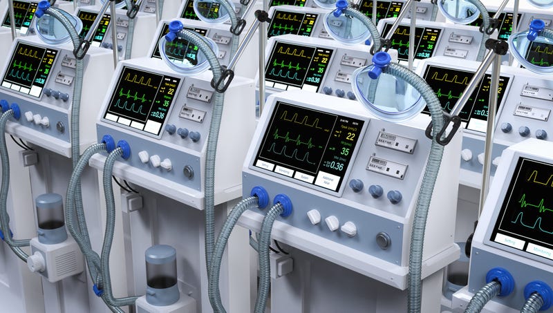 Ventilator machines in a hospital