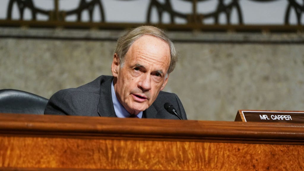WATCH: Sen. Tom Carper Caught Swearing on Hot Mic During USPS Senate Hearing