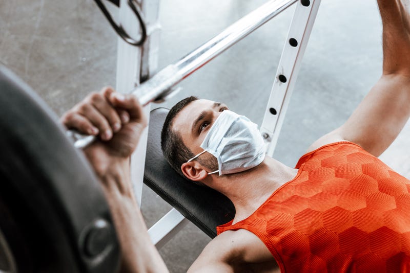 Working out with face mask amid COVID-19 pandemic