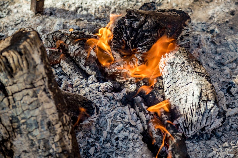 burning wood