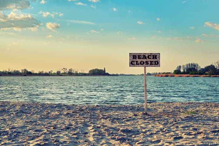 Closed beach