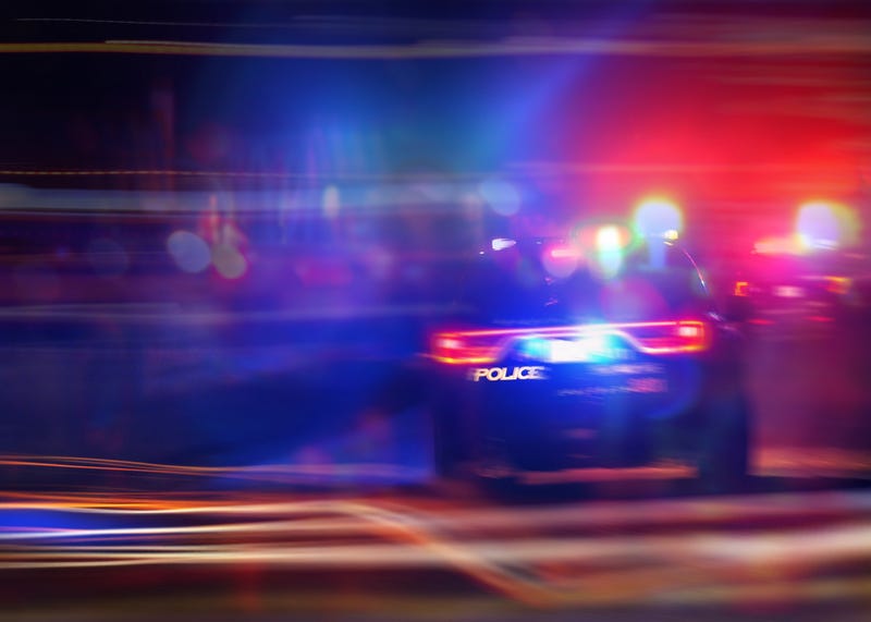 speeding police car