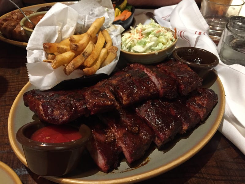 A plate of the good stuff - Kansas City BBQ ribs and fixings