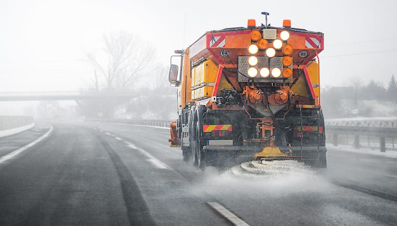 Salt Truck, Highway, Street, Snow