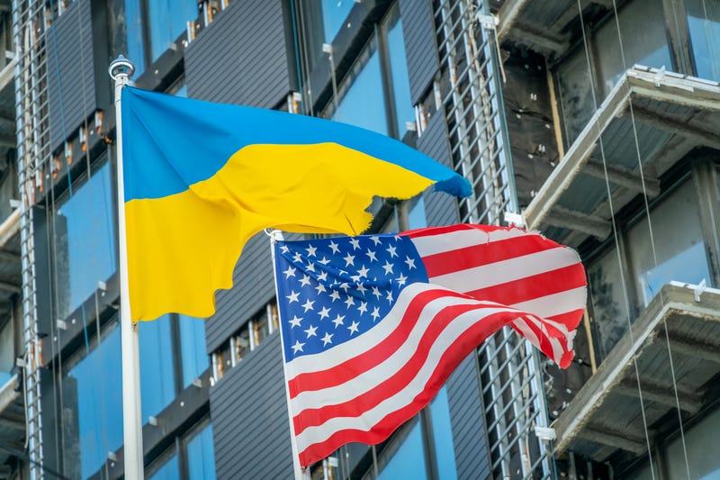 Ukraine, USA Flag