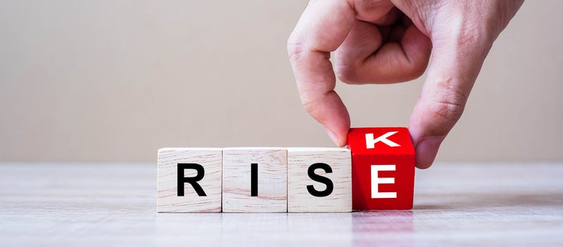 Blocks showing that there is a risk of cases rising. 