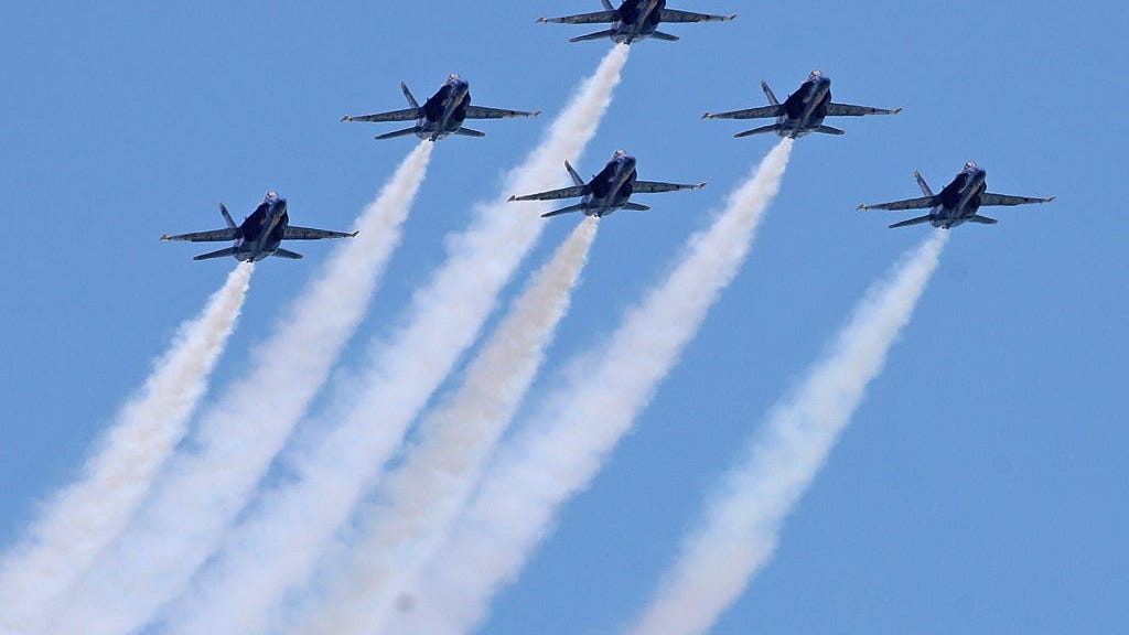 U.S. Navy Blue Angels hold practice ahead of reimagined air show events