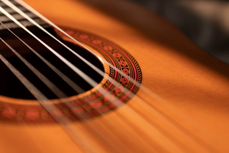 A classical guitar.