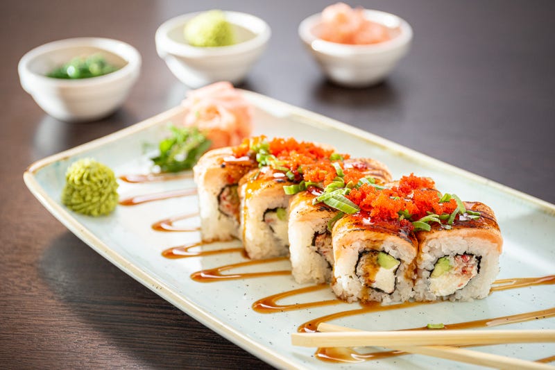 Sushi on a plate