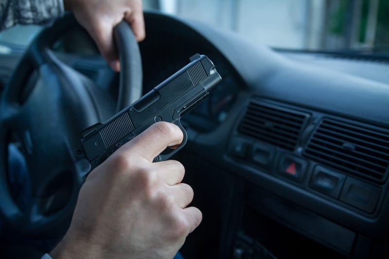 State police said one driver got irate and threatened another driver with a weapon after they were forced to change lanes for a merging vehicle on I-94 Saturday morning.