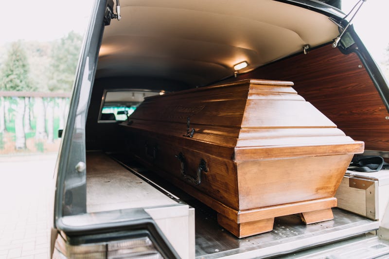 casket in hearse
