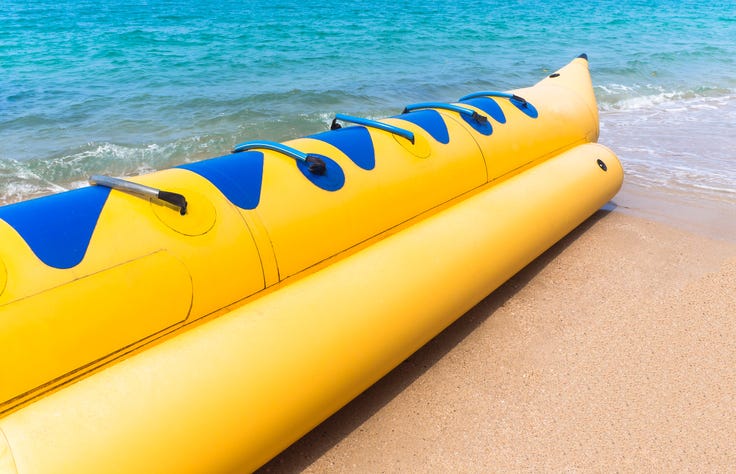 A banana boat is seen in a stock image