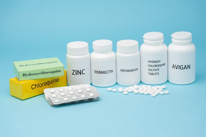 Chloroquine, Hydroxychloroquine Sulfate, Zinc, Ivermectin and Avigan. 