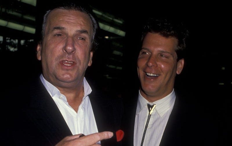 Danny Aiello (left) and son Rick Aiello (right) attend the premiere of 'Do The Right Thing'  in 1989.