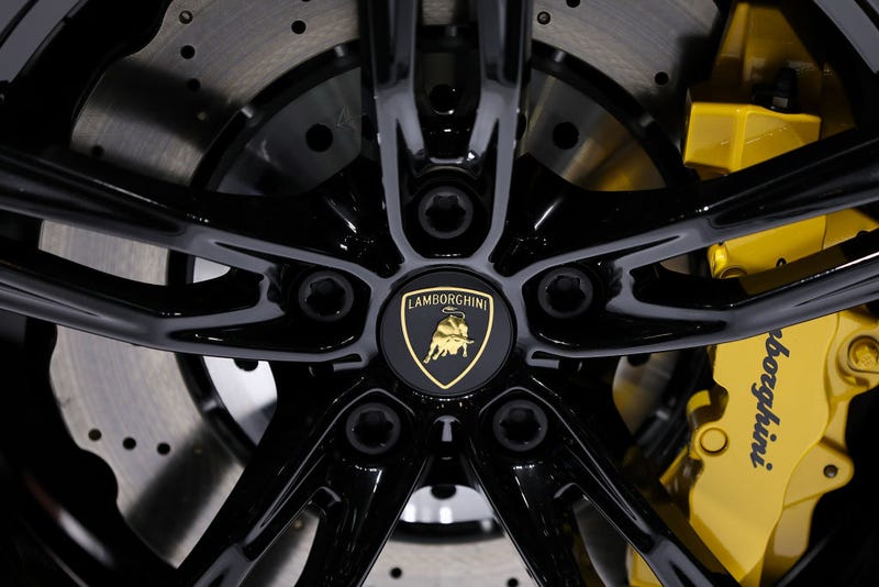 A Lamborghini car wheel.